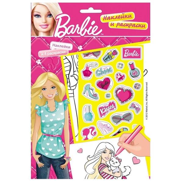 РОСМЭН Наклейки и раскраски Barbie