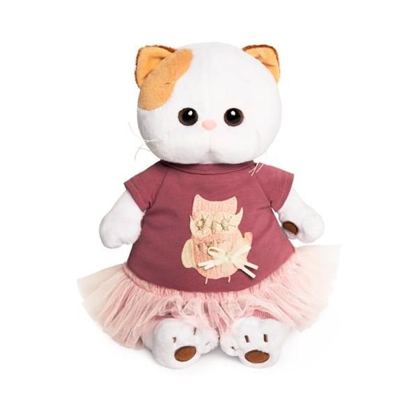 Мягкая игрушка Basik&Co Кошка Ли-Ли в платье с совой 27 см