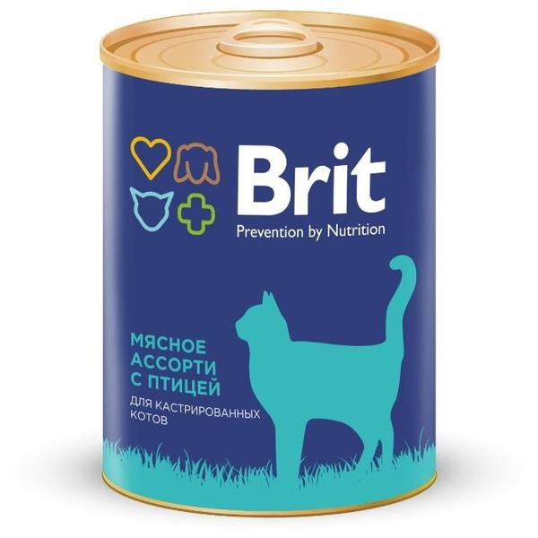 Корм для стерилизованных кошек Brit мясное ассорти 340 г (паштет)