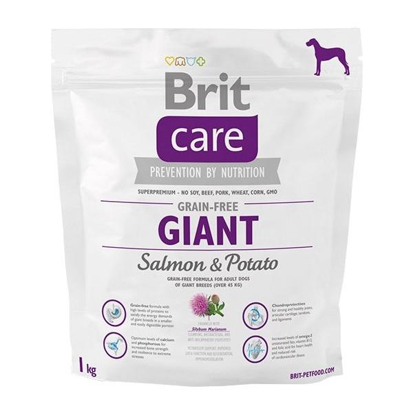 Корм для собак Brit Care для здоровья кожи и шерсти, лосось с картофелем (для крупных пород)