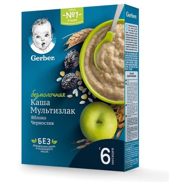 Каша Gerber безмолочная мультизлаковая с яблоком и черносливом (с 6 месяцев) 180 г