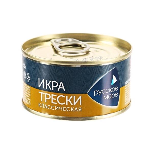 Русское Море Икра трески деликатесная люкс Классическая