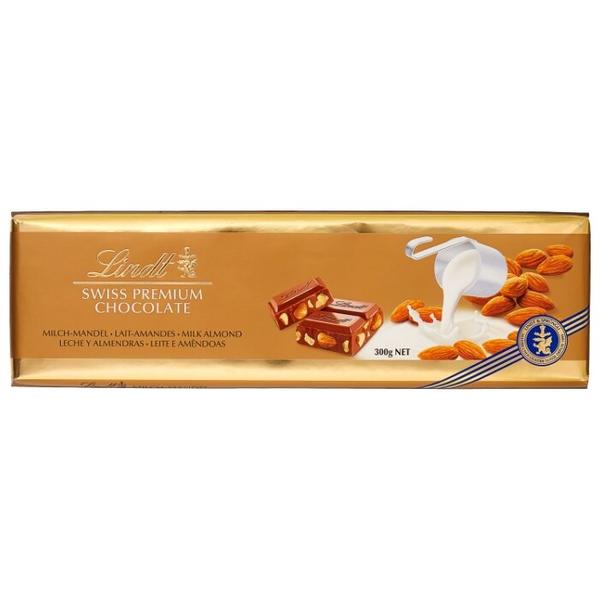 Шоколад Lindt Swiss Premium молочный с миндалем, 31% какао