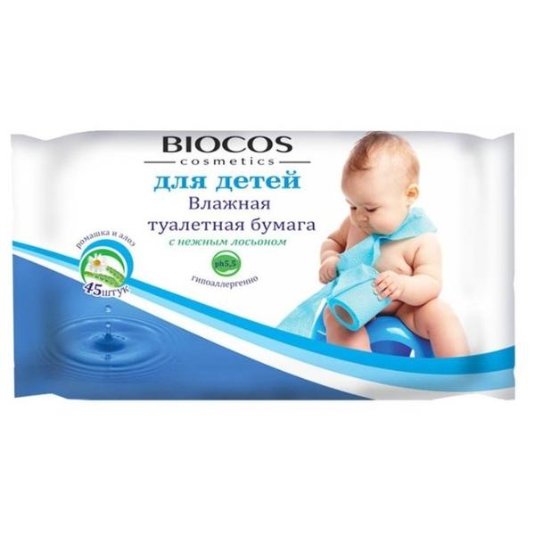 Влажная туалетная бумага BioCos С нежным лосьоном