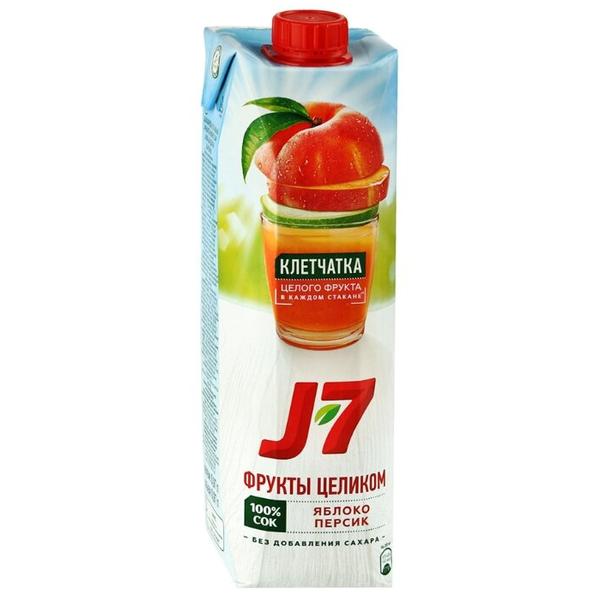 Сок J7 Фрукты целиком Яблоко-Персик, без сахара