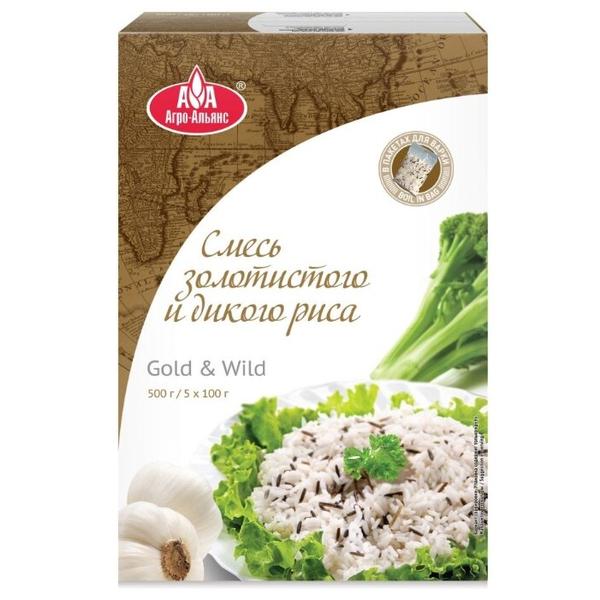 Рисовая смесь Агро-Альянс Gold&Wild пропаренный и дикий рис