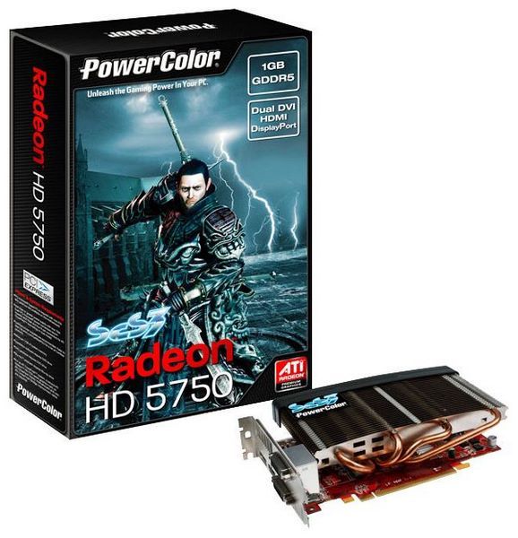 PowerColor Radeon HD 5750 700Mhz PCI-E 2.1 1024Mb 4600Mhz 128 bit 2xDVI HDMI HDCP SCS3