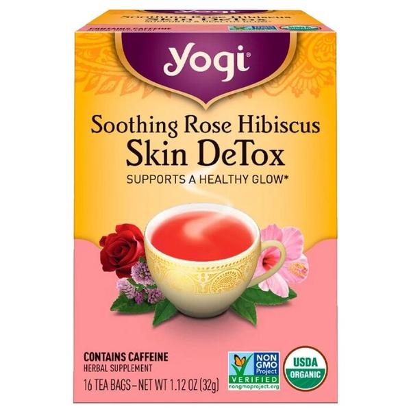 Чай зеленый Yogi Tea Soothing rose hibiscus skin detox в пакетиках