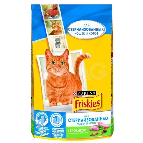Корм для стерилизованных кошек Friskies для профилактики МКБ, с кроликом и с овощами