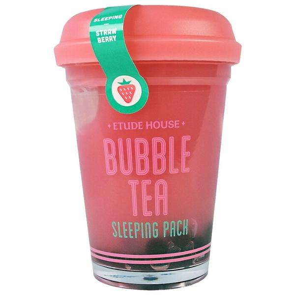 Etude House Ночная маска Bubble Tea Sleeping Pack Strawberry с экстрактом клубники