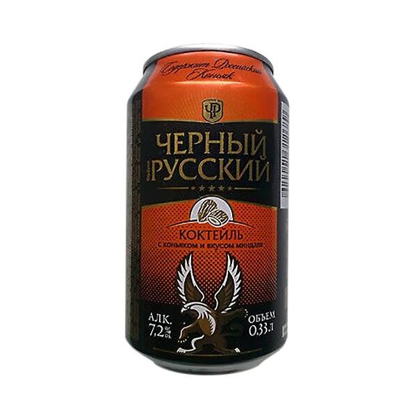 Коктейль слабоалкогольный Черный Русский с коньяком и вкусом миндаля, 0.33 л