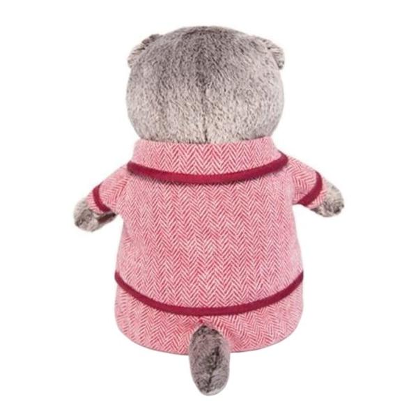 Мягкая игрушка Basik&Co Кот Басик в красном пиджаке и брюках в ёлочку 30 см
