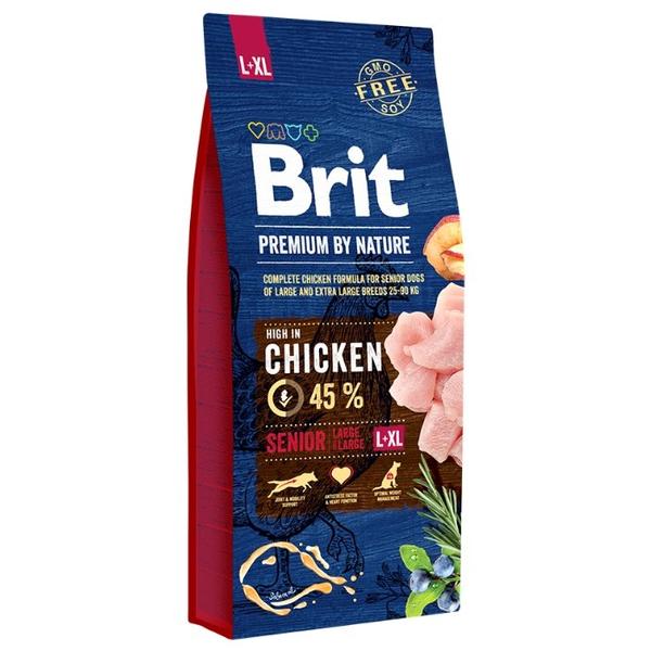 Корм для пожилых собак Brit Premium by Nature курица (для крупных пород)