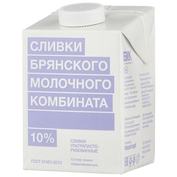Сливки Брянский Молочный Комбинат ультрапастеризованные 10%, 500 г