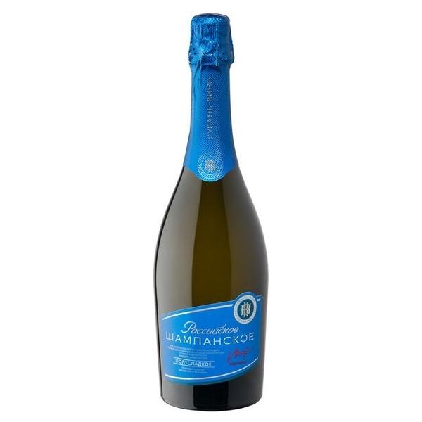 Шампанское Кубань-Вино Российское белое полусладкое 0,75 л