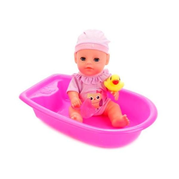 Интерактивная кукла Карапуз Пупс с ванночкой 20 см Y20DP-BB-BATH-RU