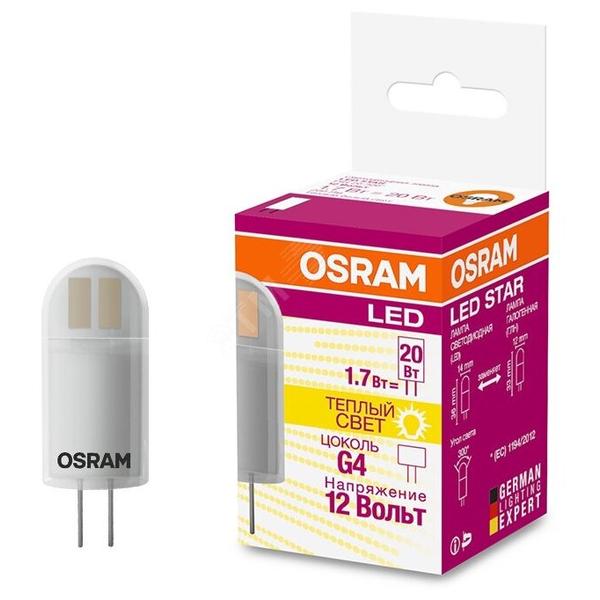 Лампа светодиодная OSRAM Led Star Pin 20 827 FR 4058075057142, G4, 1.7Вт