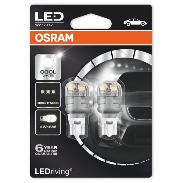 Лампа автомобильная светодиодная Osram COOL WHITE W16W 9213CW-02B 12V 1W 2 шт.