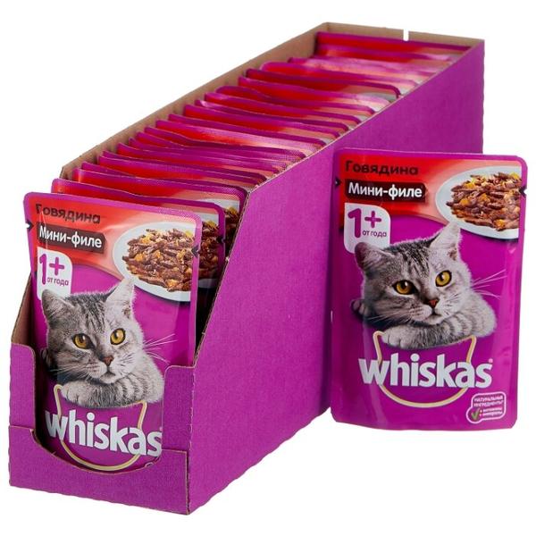 Корм для кошек Whiskas с говядиной 85 г (мини-филе)