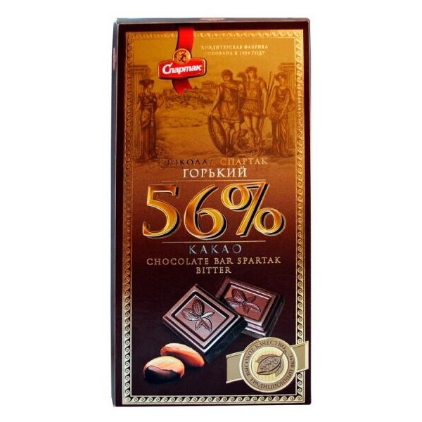 Шоколад Спартак горький 56% какао