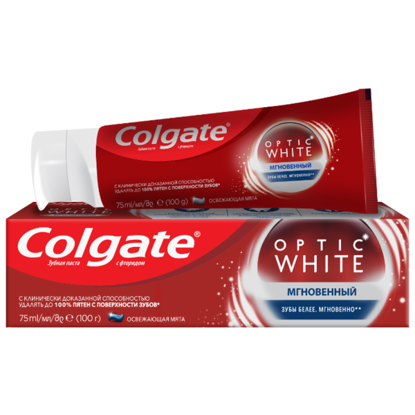 Зубная паста Colgate Optic White Мгновенный отбеливающая