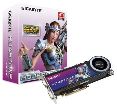 GIGABYTE Radeon HD 4870 X2 750Mhz PCI-E 2.0 2048Mb 3600Mhz 512 bit 2xDVI TV HDCP YPrPb