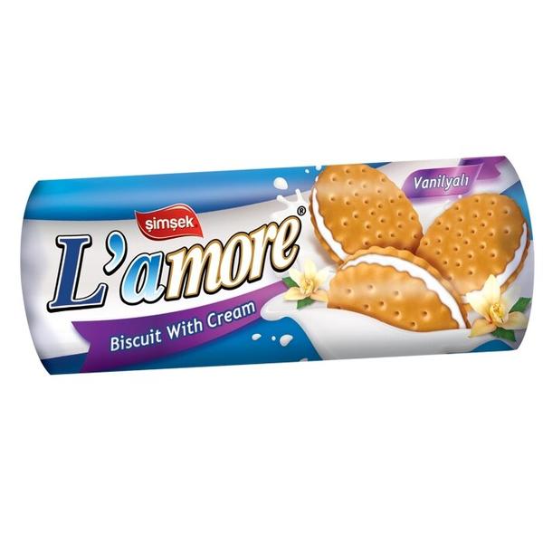 Печенье Simsek L'amore Sandwich Bisсuit с ванильным кремом, 150 г