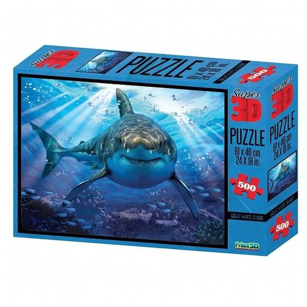 Пазл Prime 3D Большая белая акула (10048), 500 дет.