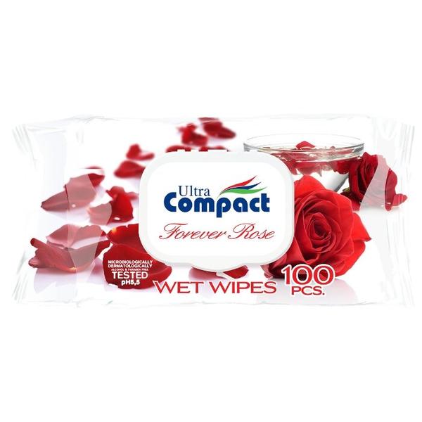Влажные салфетки Ultra Compact с ароматом розы