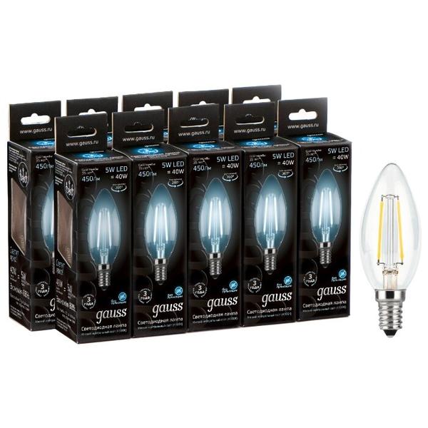 Упаковка светодиодных ламп 10 шт gauss 103801205, E14, 5Вт