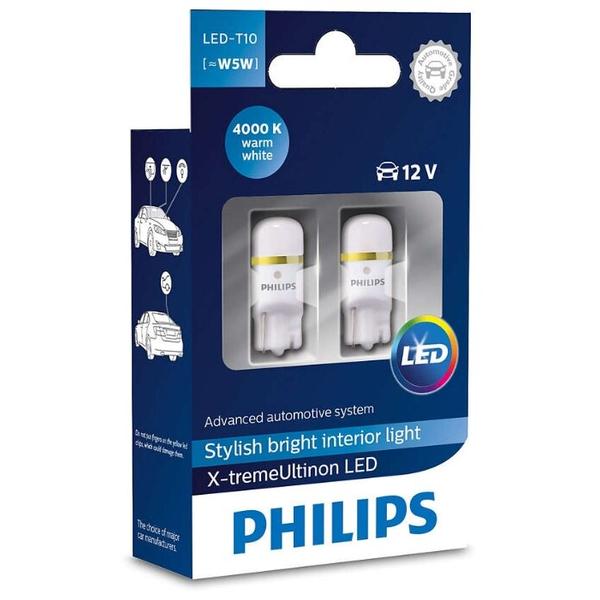 Лампа автомобильная светодиодная Philips X-tremeUltinon LED 127994000KX2 W5W 12V 2 шт.