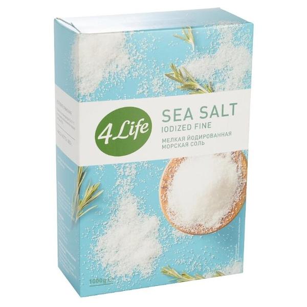 4Life Соль морская белая йодированная мелкий помол, 1000 г