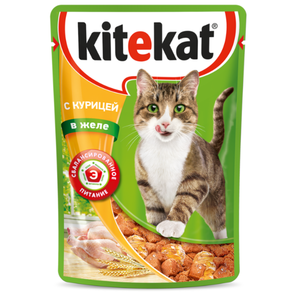 Корм для кошек Kitekat с курицей (кусочки в желе)