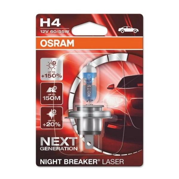 Лампа автомобильная галогенная Osram Night Breaker Laser H4 64193NL-BLI1(FS1) 12V 60/55W 1 шт.