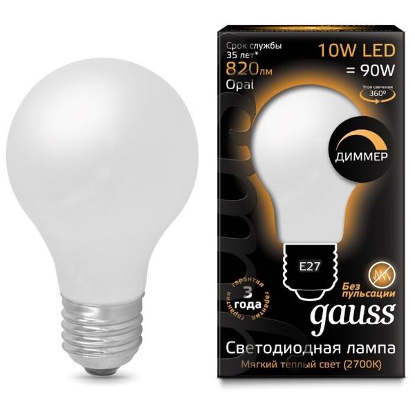 Лампа светодиодная gauss 102202110-D, E27, A60, 10Вт