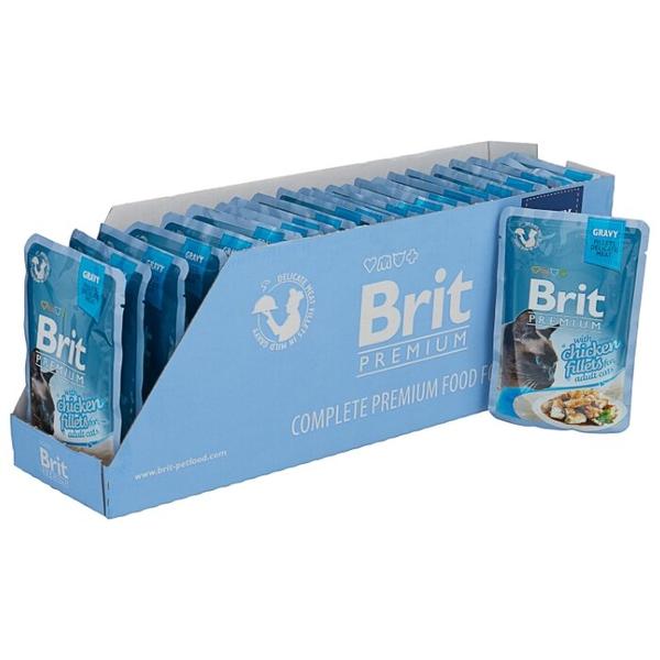 Корм для кошек Brit Premium беззерновой, с курицей 85 г (кусочки в соусе)