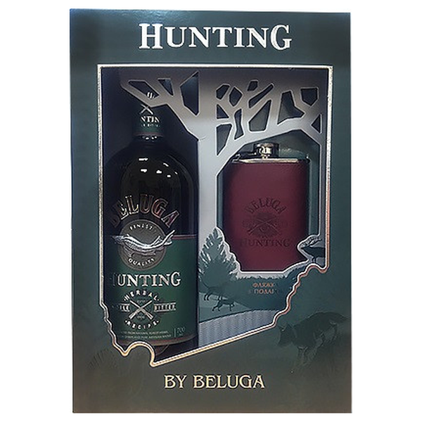 Ликер Beluga Hunting Herbal Bitter gift box с флягой 0,7 л