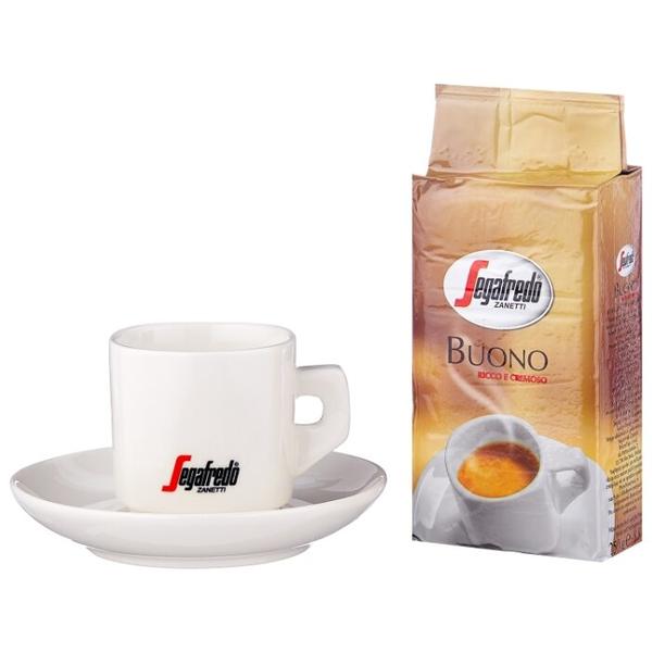 Набор кофе молотый Segafredo BUONO 250г с кофейной парой