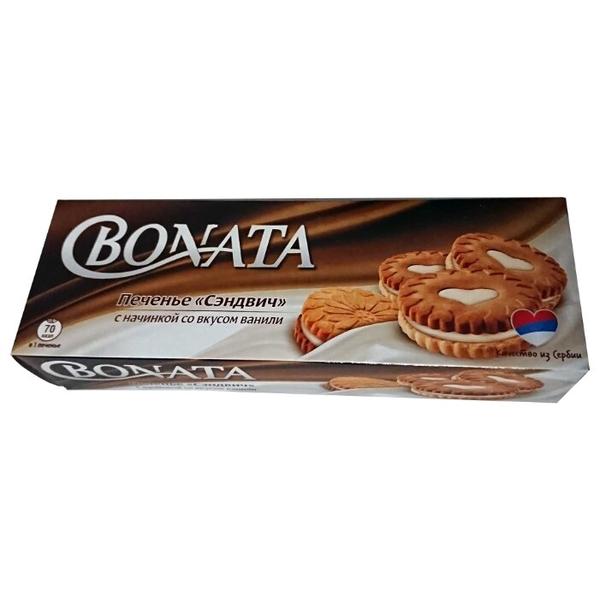 Печенье BONATA Сэндвич с начинкой со вкусом ванили, 125 г