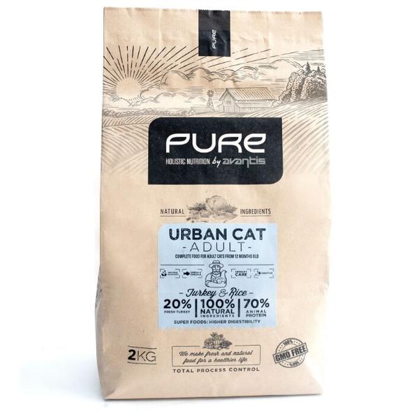 Корм для кошек Pure для профилактики МКБ, при чувствительном пищеварении, с индейкой и с рисом 2 кг