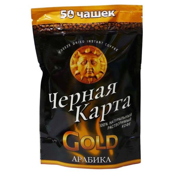Кофе растворимый Черная Карта Gold Арабика сублимированный, пакет