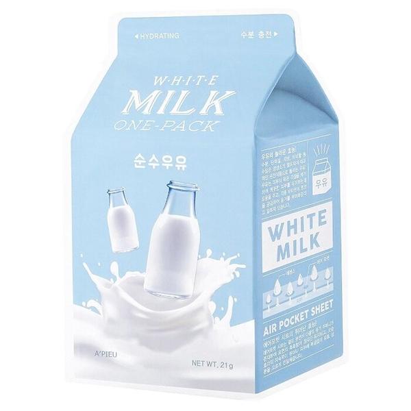 A'PIEU Маска тканевая с молочными протеинами и экстрактом алоэ White Milk One-Pack
