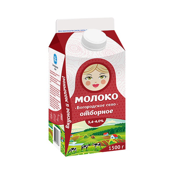 Молоко Богородское село отборное пастеризованное 4%, 1.5 кг