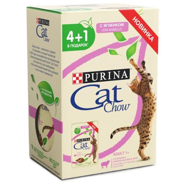 Корм для кошек CAT CHOW с ягненком 85 г (кусочки в желе)