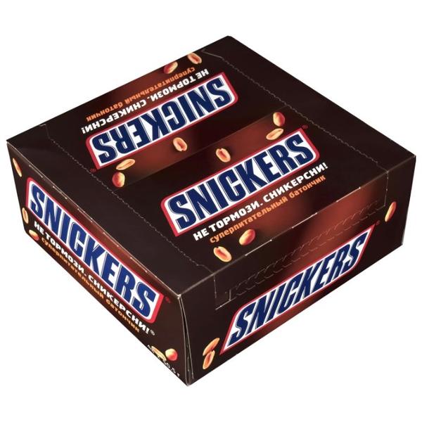 Батончик Snickers с жареным арахисом, 50.5 г, коробка