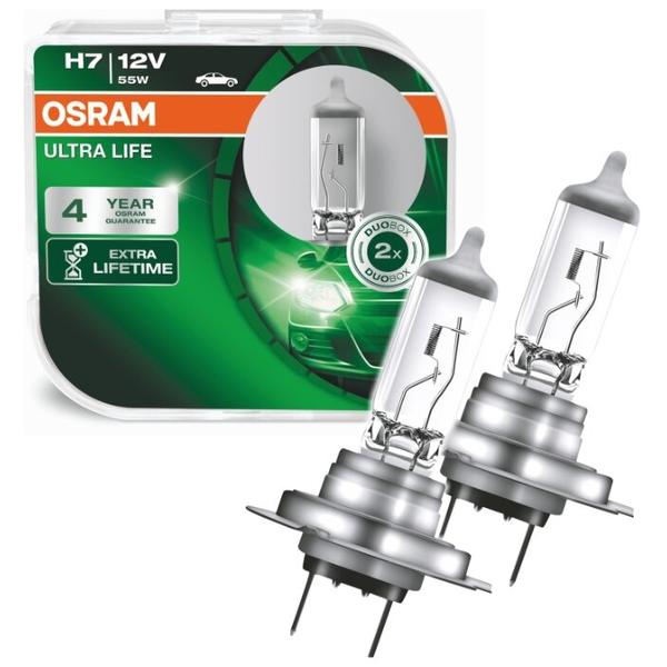 Лампа автомобильная галогенная Osram ULTRA LIFE H7 64210ULT-HCB 12V 55W 2 шт.