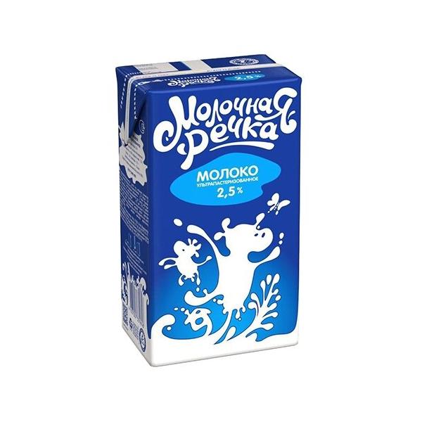 Молоко Молочная речка ультрапастеризованное 2.5%, 0.973 л