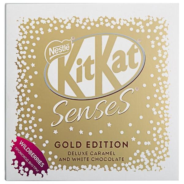 Шоколад KitKat набор Senses Gold Edition Deluxe Caramel and White Chocolate белый и молочный с вафлей