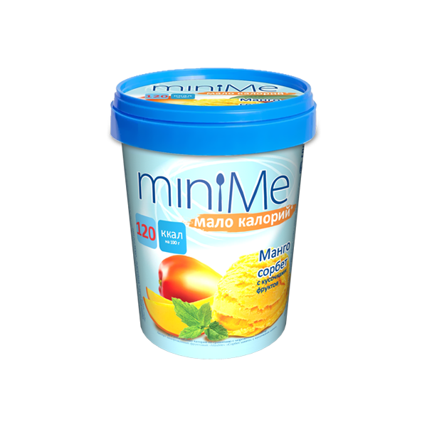 Мороженое MiniMe сорбет манго с кусочками фруктов, 350 г