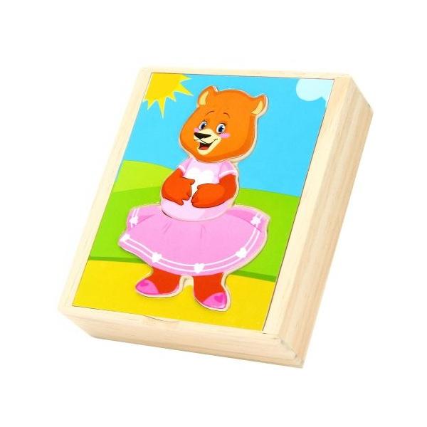 Рамка-вкладыш Мир деревянных игрушек Медвежонок Катя (Д181а), 18 дет.